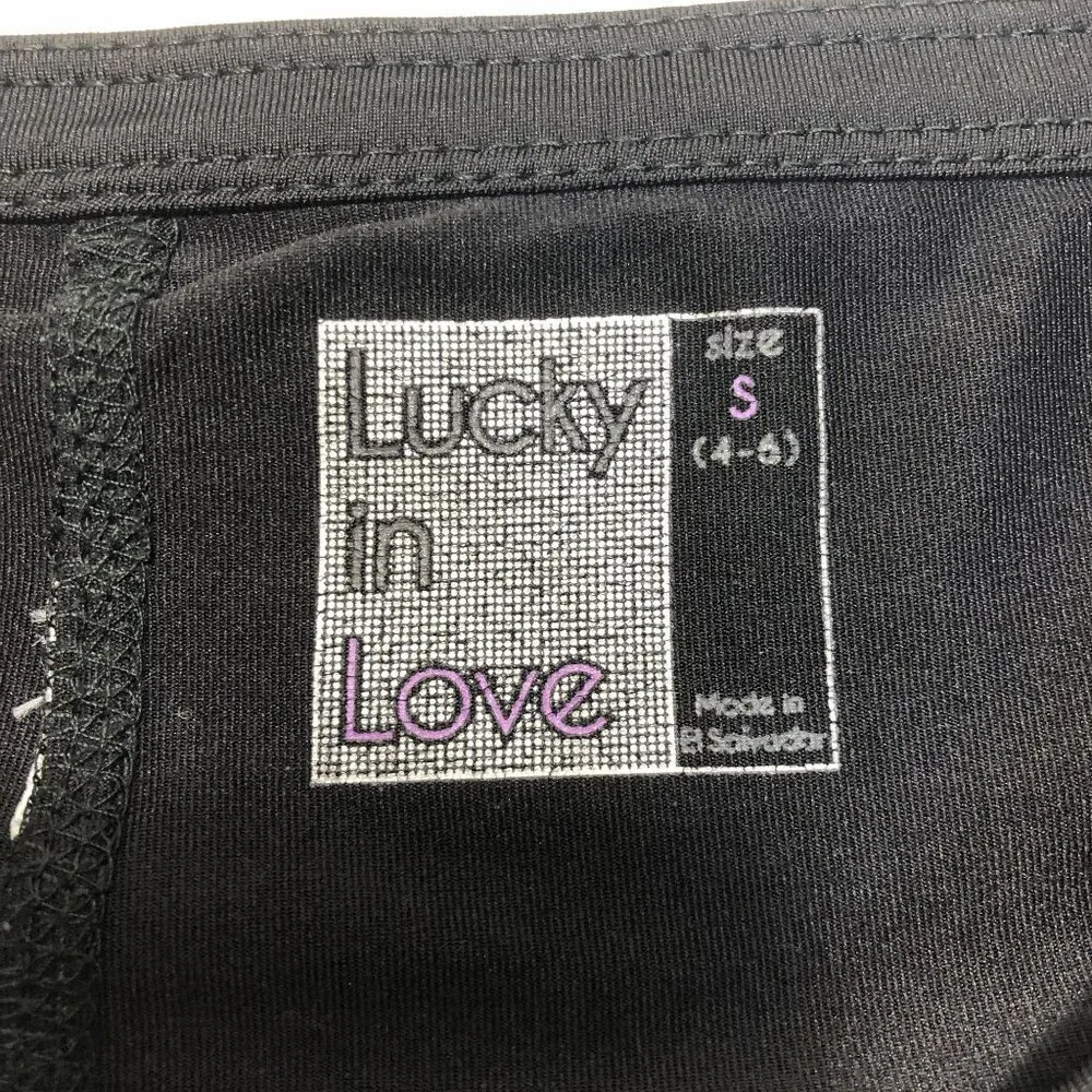 Lucky In Love Tennis Skirt With Shorts Camouflage Pattern Neon Trim Size S Black